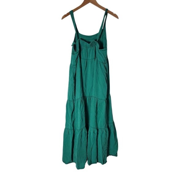 The Drop Womens Green Maxi Dress XL Tencel Adjustable Strap Tiered Flowy Summer - Picture 9 of 11